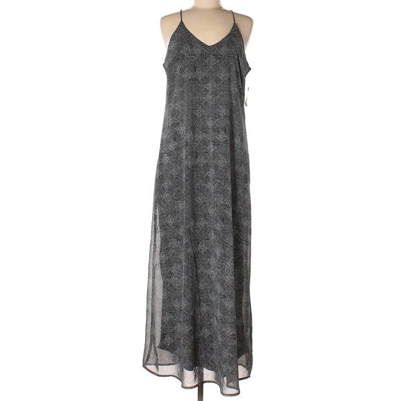 Black and Gray Diamond Print Maxi Dress (NEW) - Picture 1 of 3